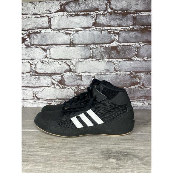 Adidas Wrestling Sneakers Shoes Black Lace Up Hook Loop Strap Men 6M US/38 2/3EU - Picture 13 of 16